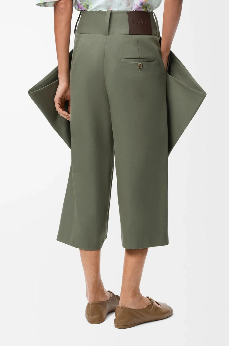 pantalon en coton kaki vert