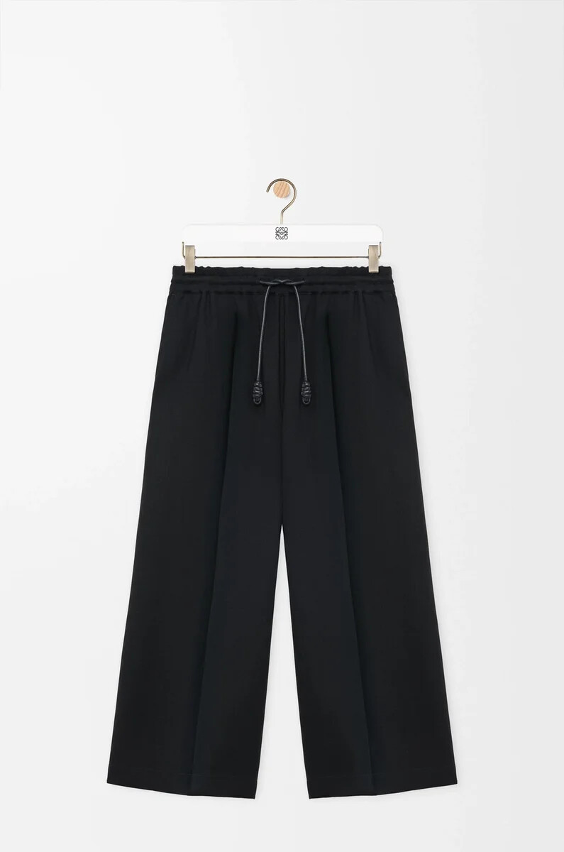 pantalon court en viscose stretch noire