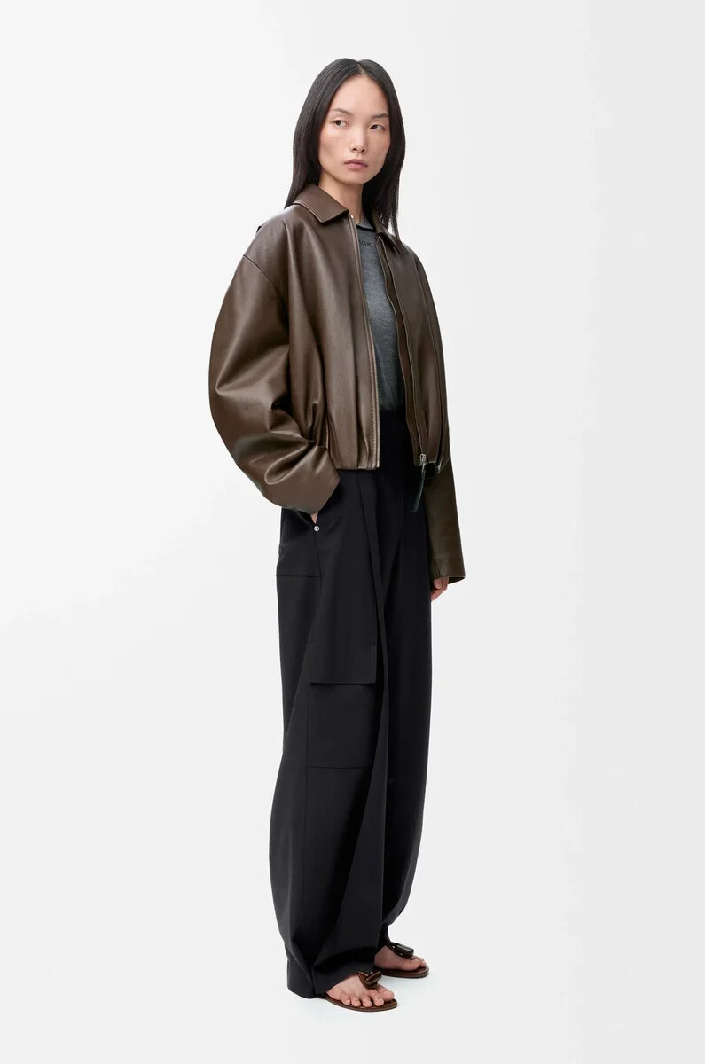 pantalon cargo en laine noire