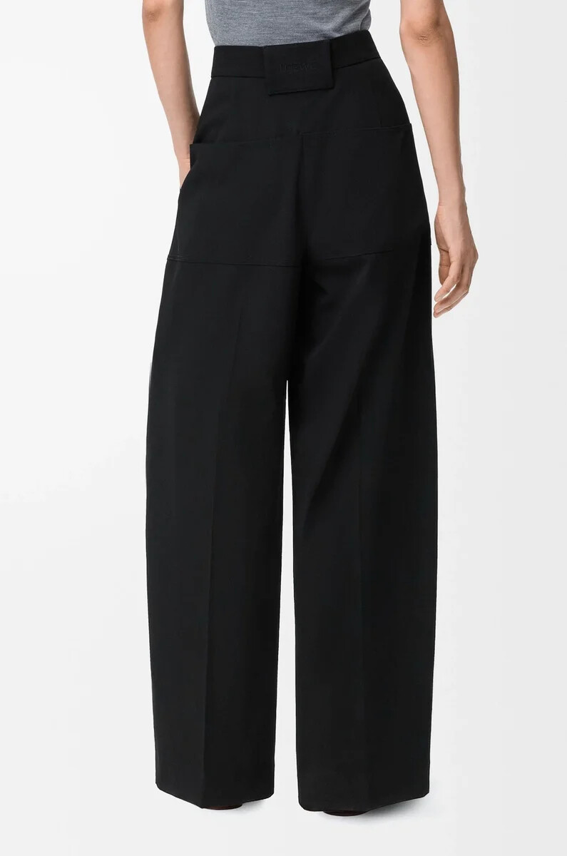 pantalon cargo en laine noire