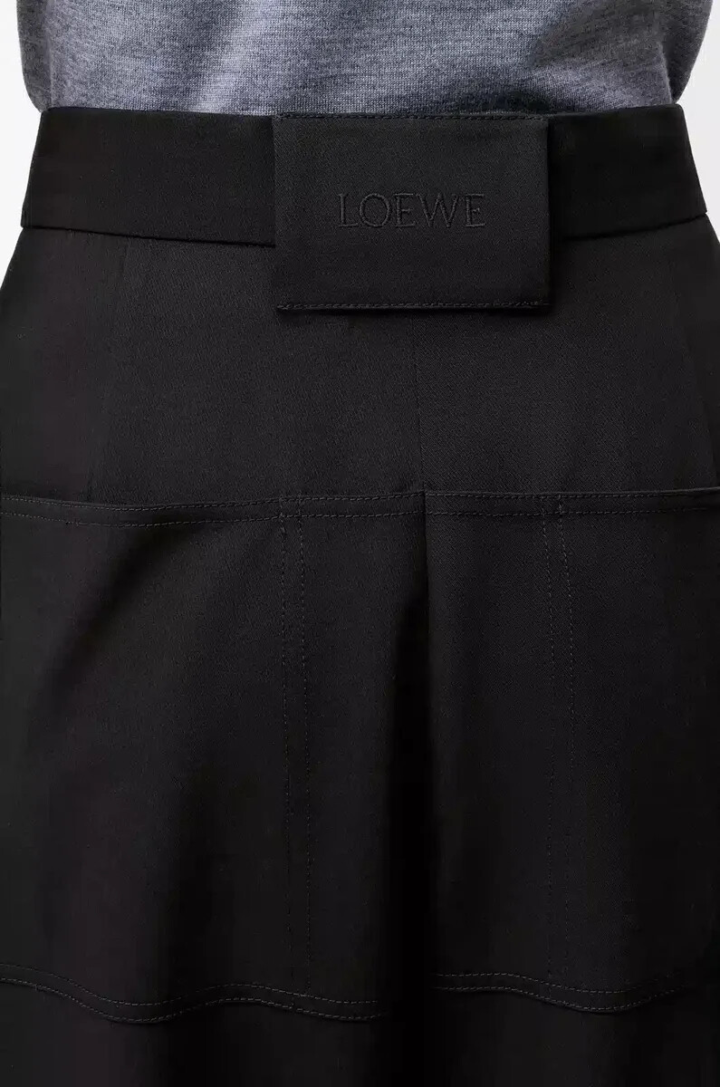 pantalon cargo en laine noire