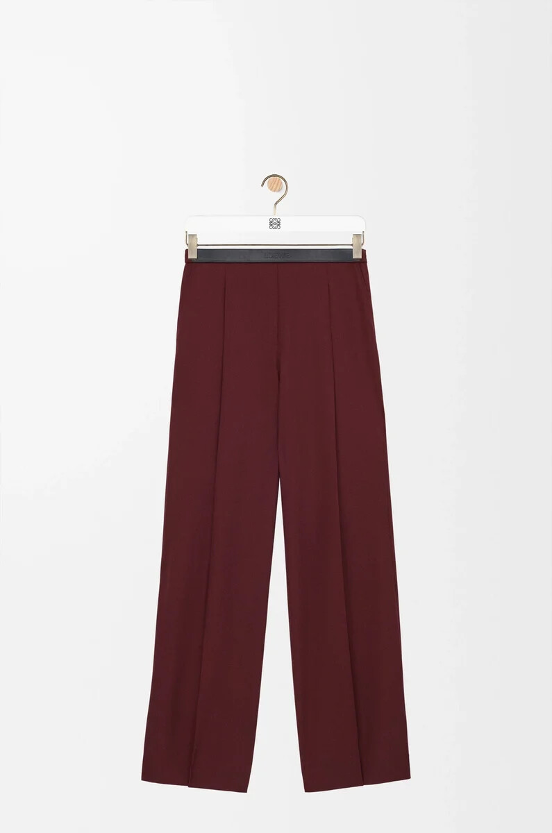 pantalon en laine bordeaux