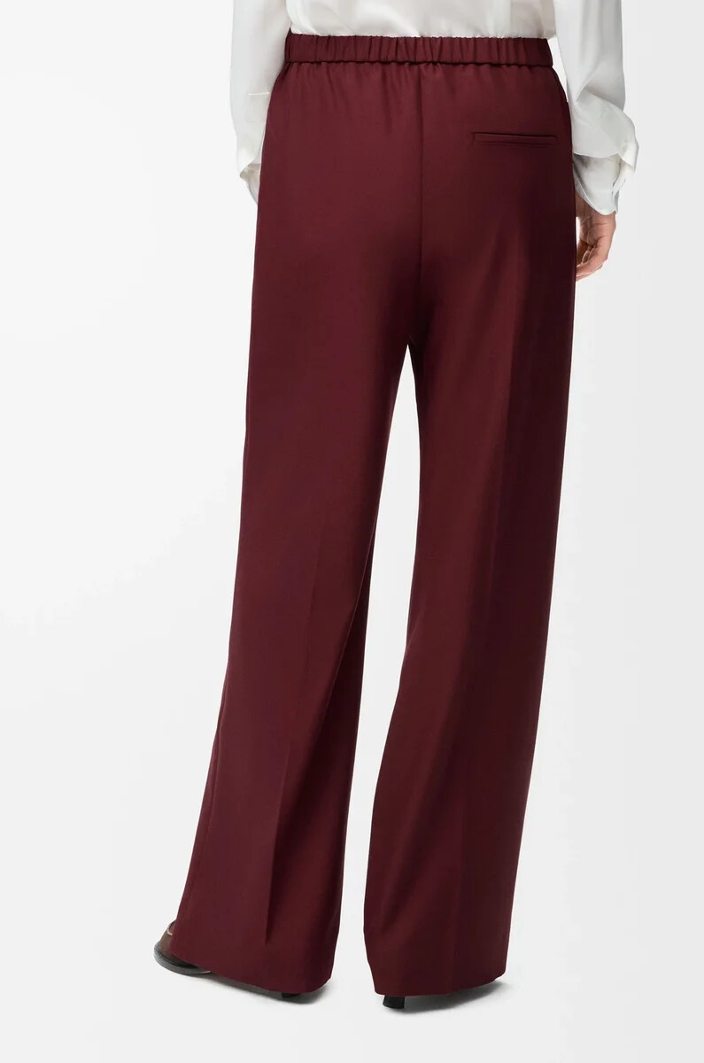 pantalon en laine bordeaux