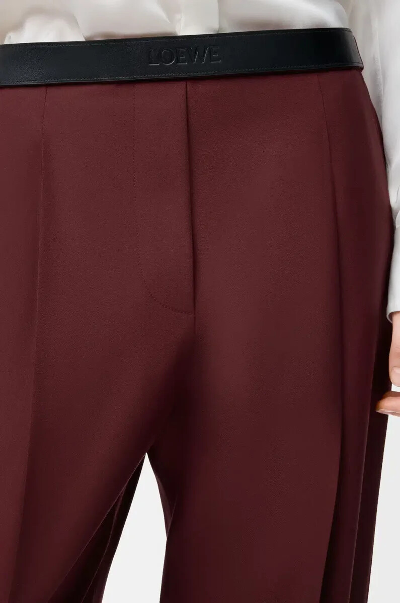 pantalon en laine bordeaux