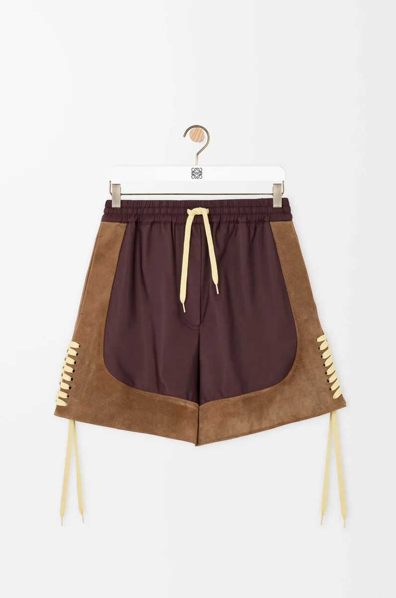 short en tissu technique marron