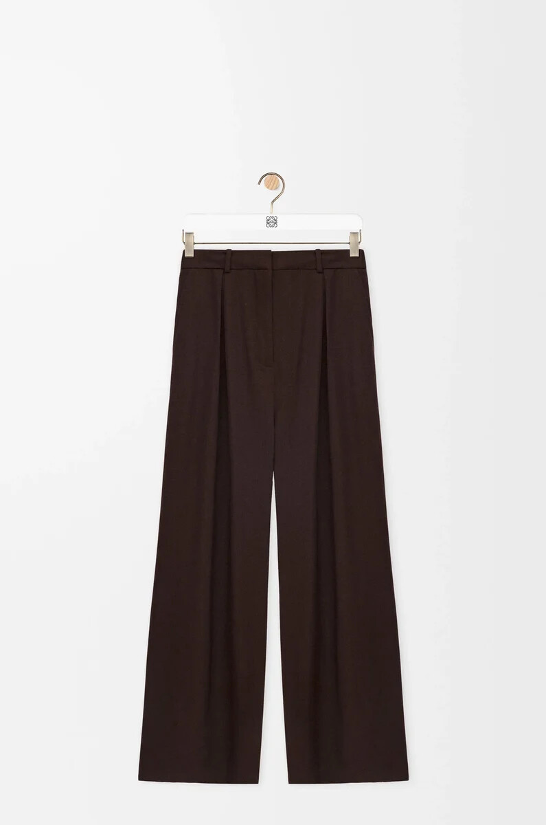 pantalon en laine marron