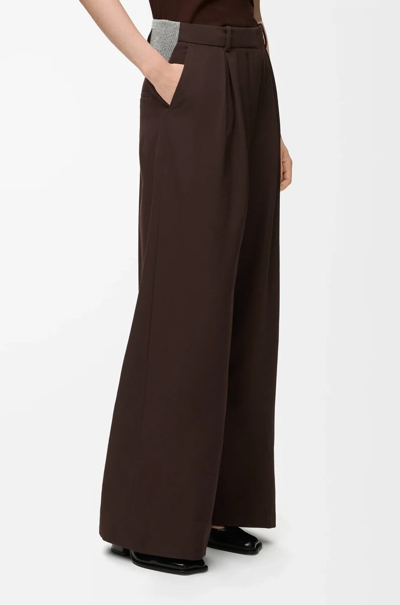 pantalon en laine marron