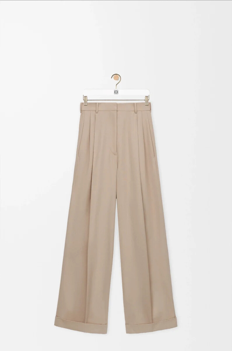 pantalon en coton beige
