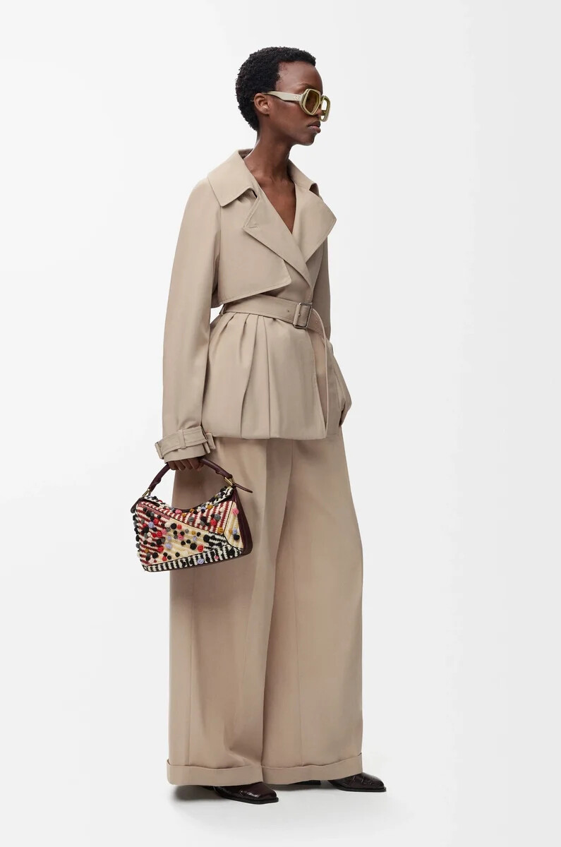 pantalon en coton beige