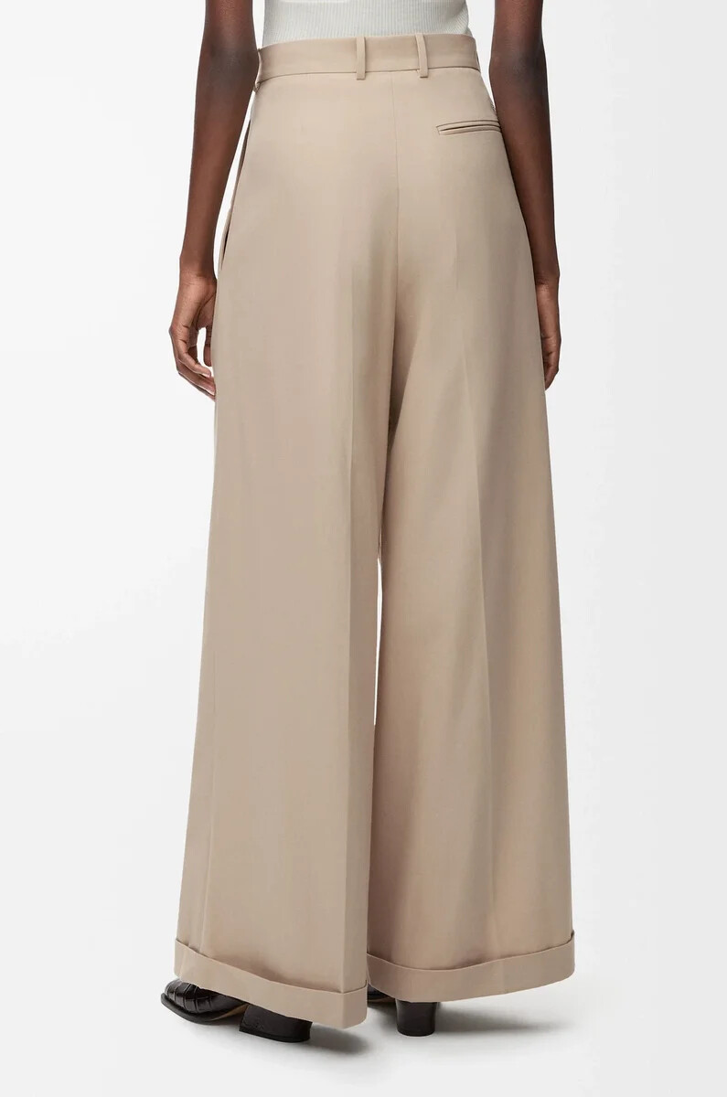 pantalon en coton beige