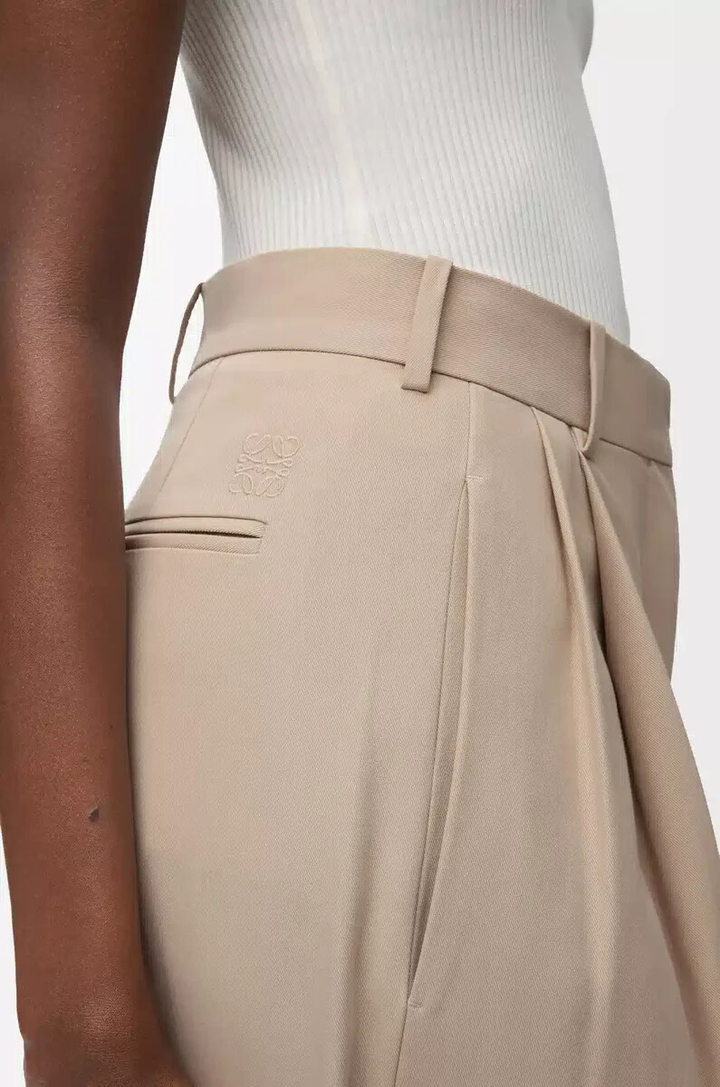 pantalon en coton beige