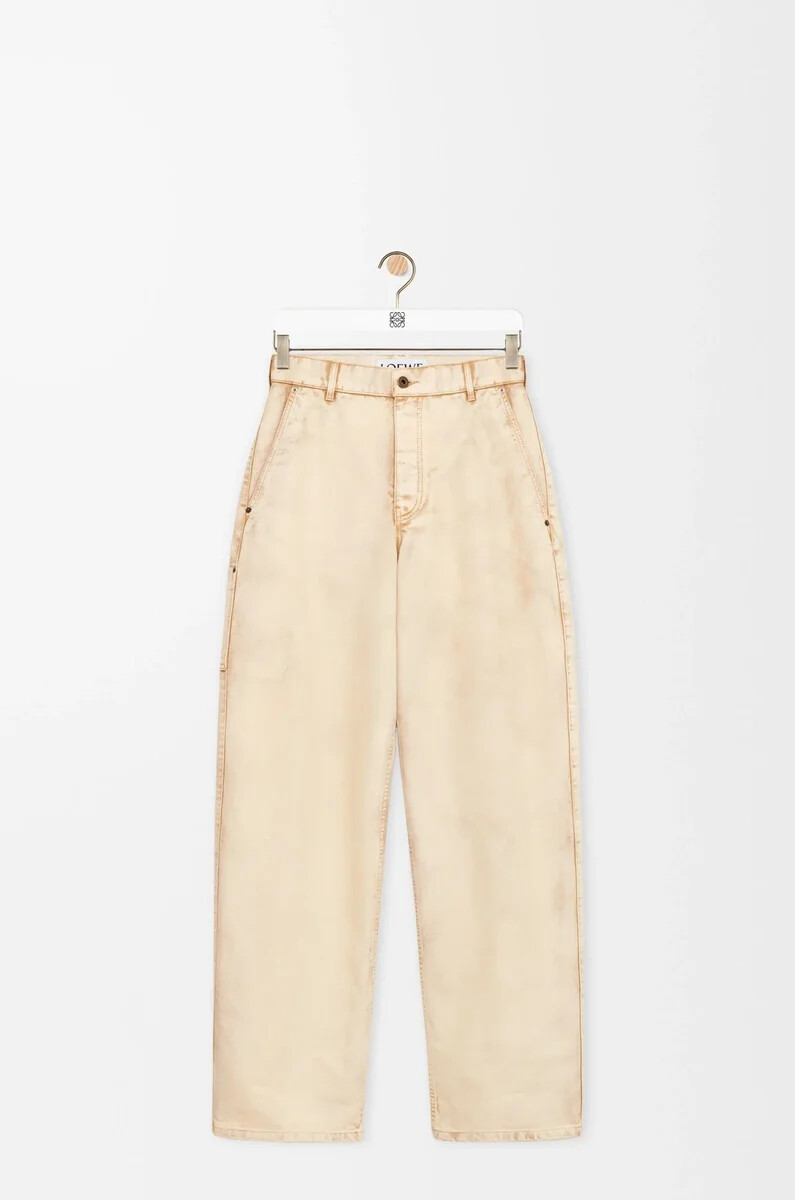 pantalon en coton beige