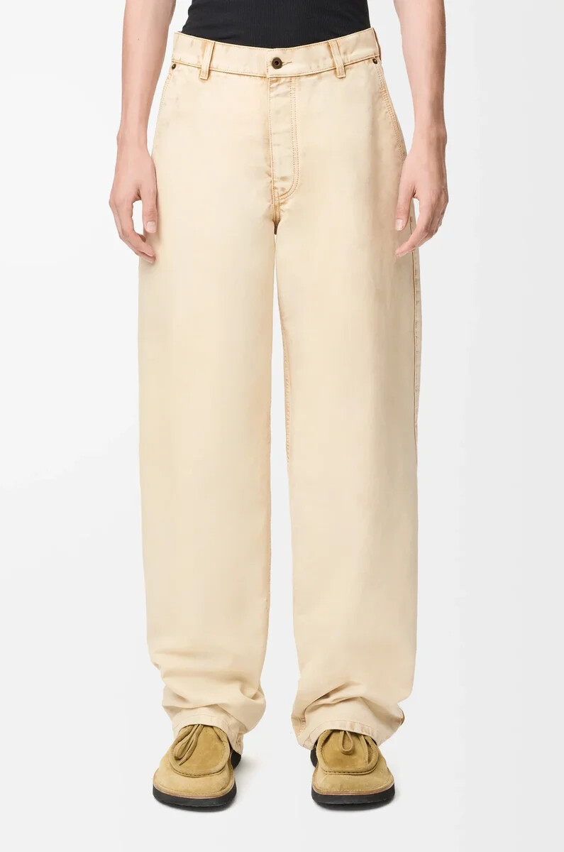pantalon en coton beige