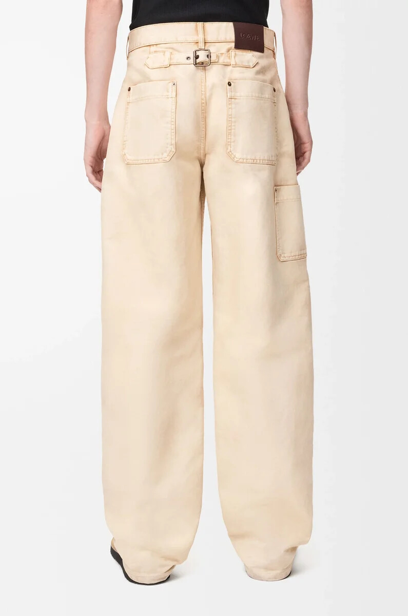 pantalon en coton beige