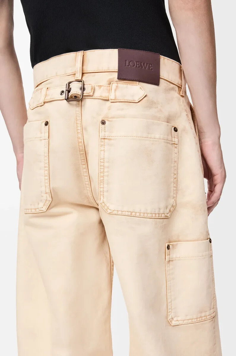 pantalon en coton beige
