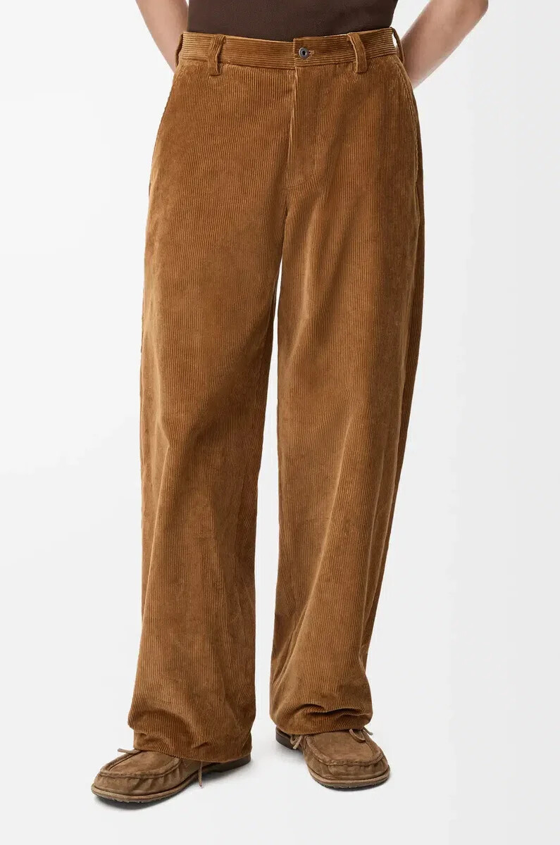 pantalon en coton marron