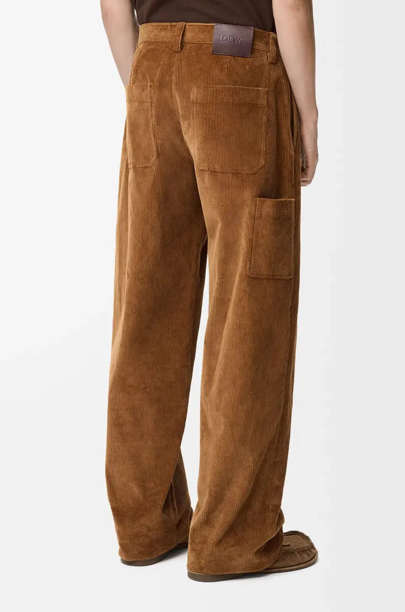 pantalon en coton marron