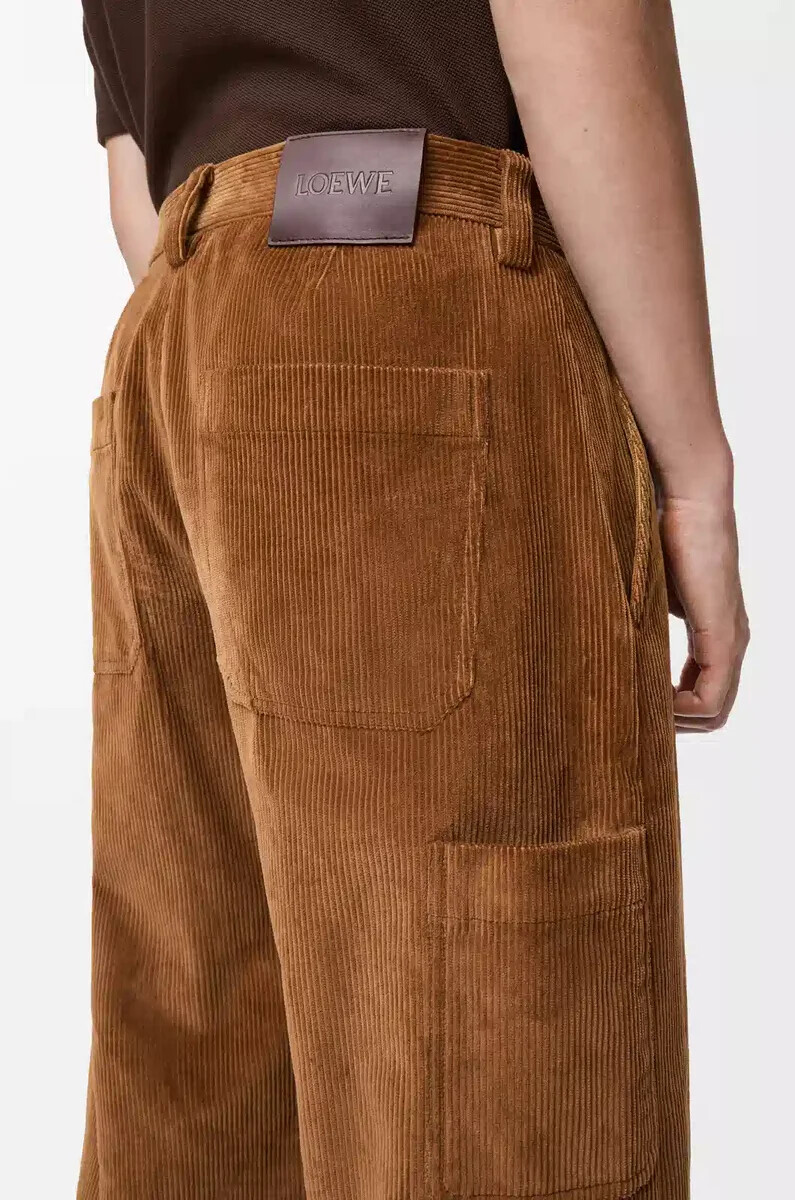 pantalon en coton marron