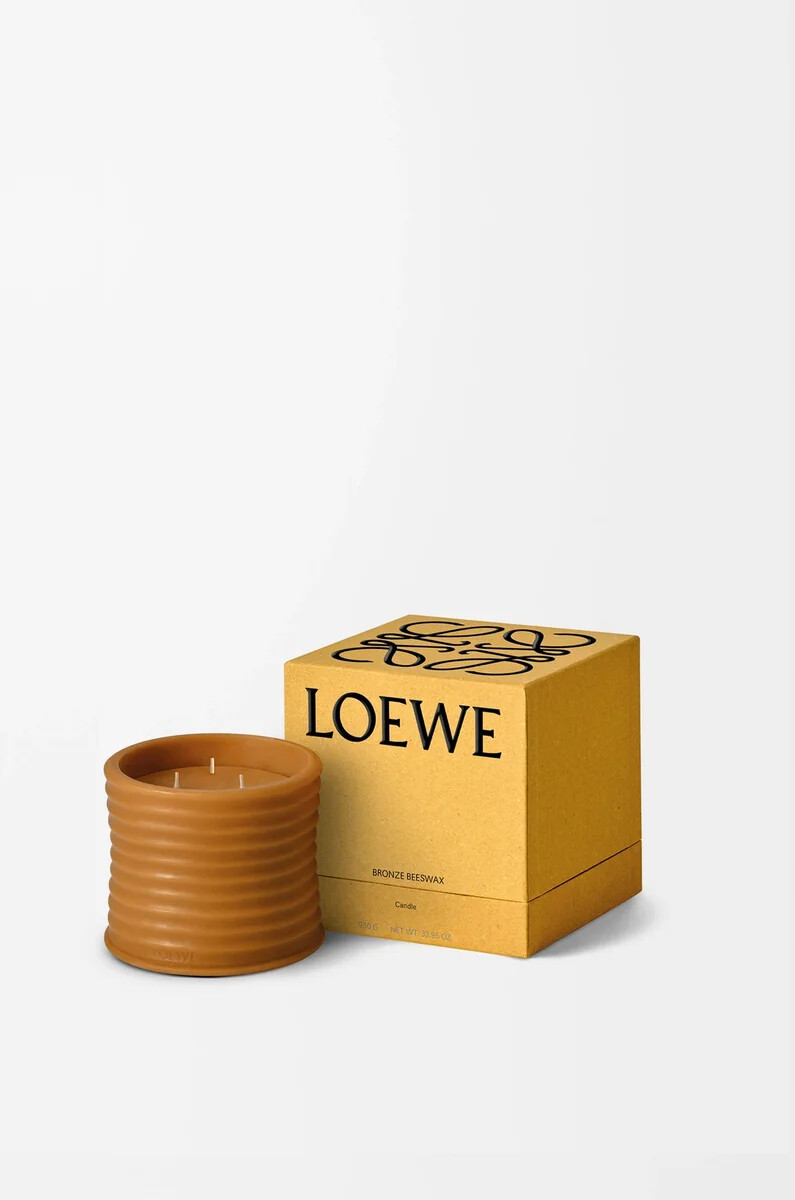 bougie moyenne en cire dabeille couleur bronze et ambre