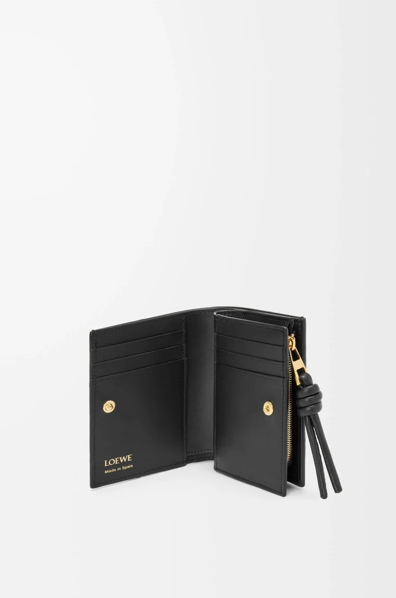portefeuille compact knot en anguille noire