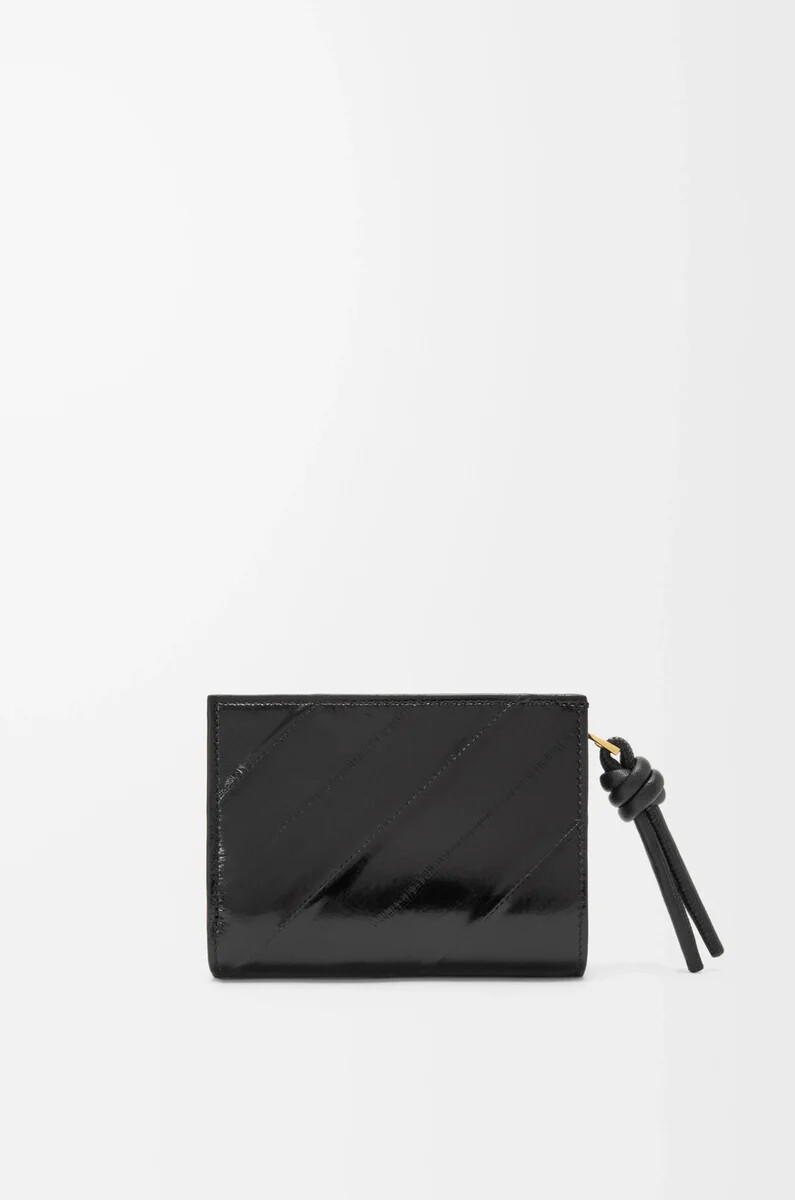portefeuille compact knot en anguille noire