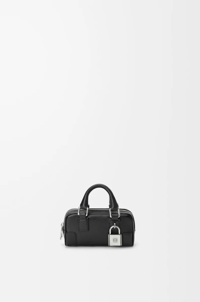 amazona nano en cuir de veau brillant noir