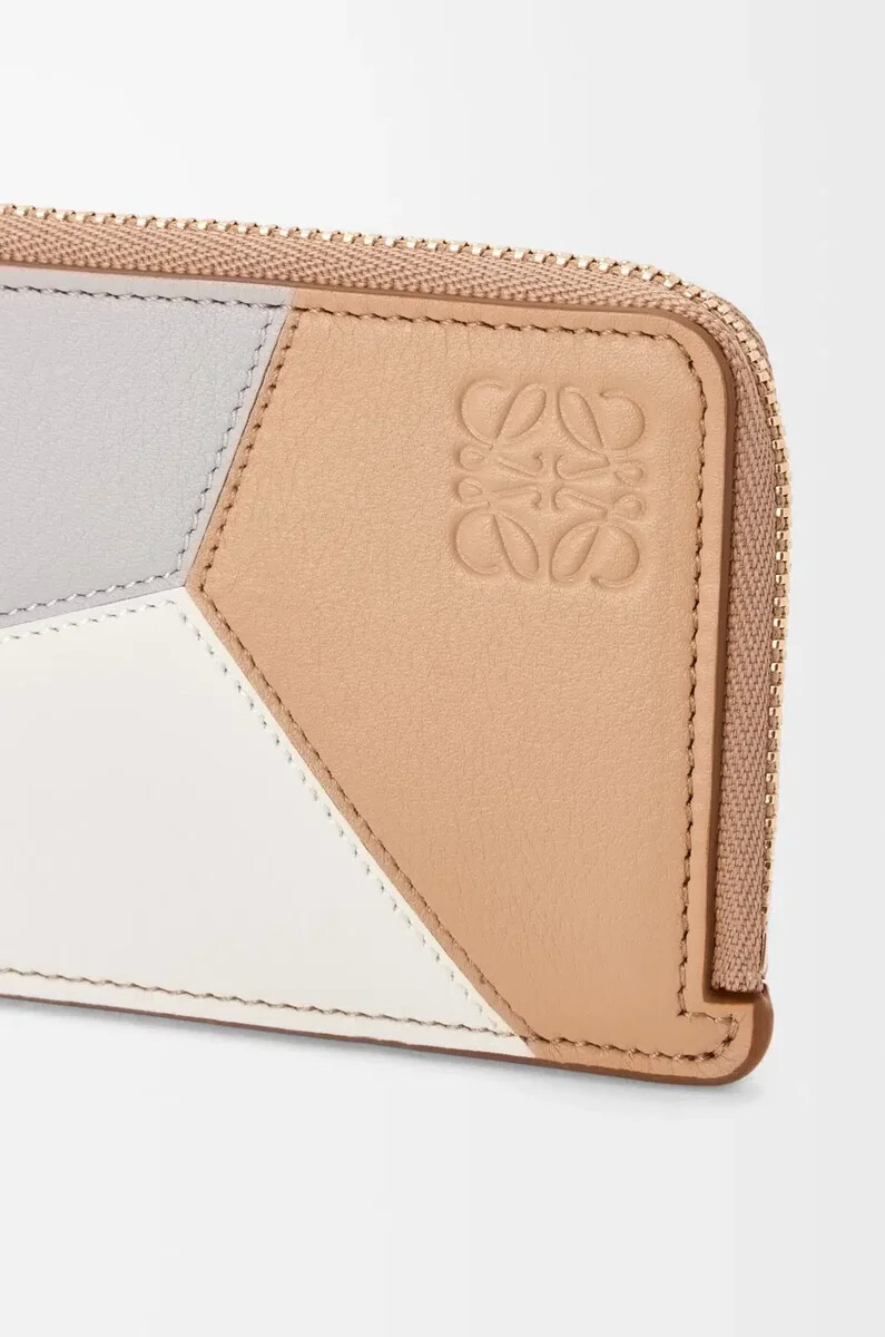 porte-cartes puzzle en cuir de veau classique ghostsilky beige