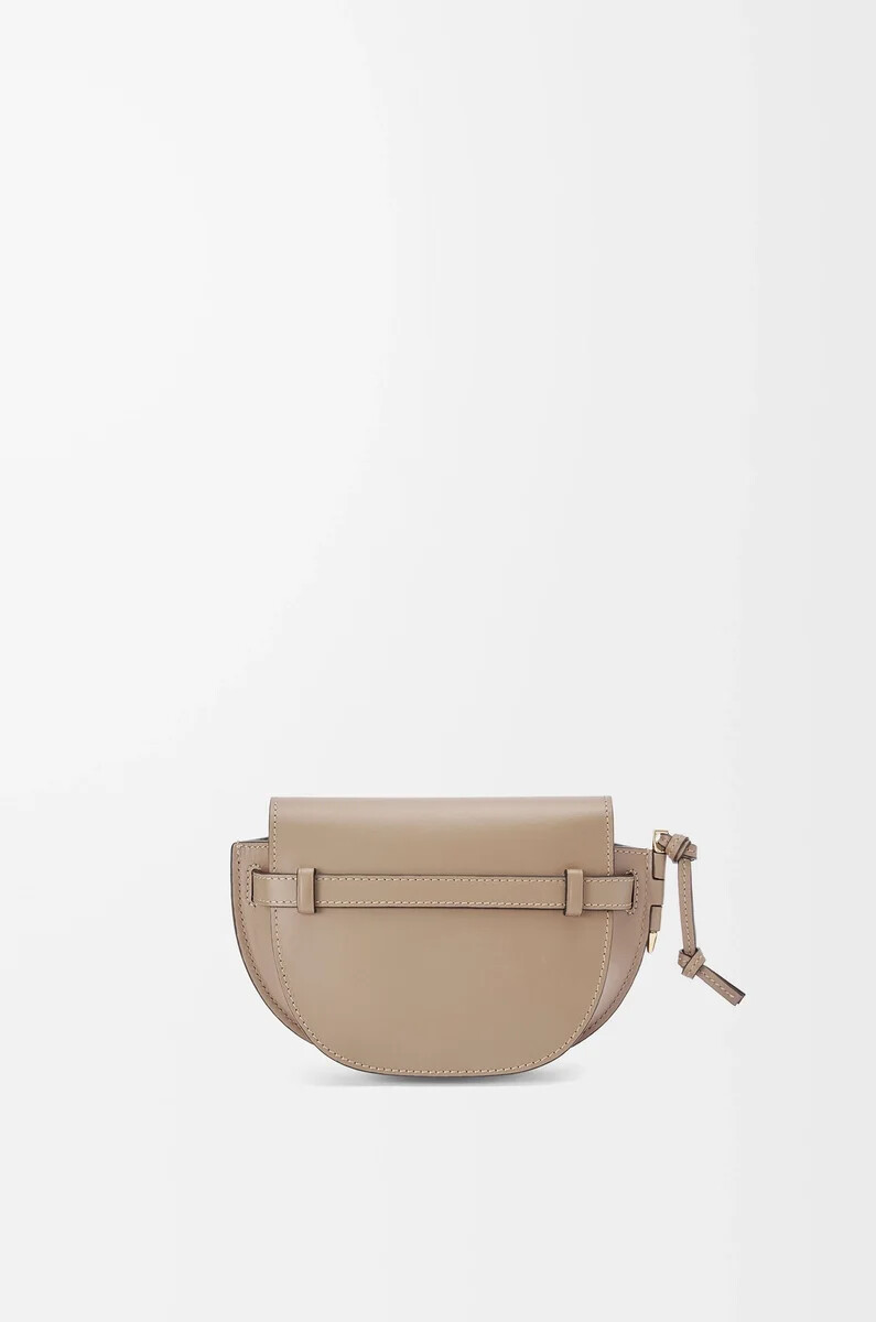 sac mini gate dual en cuir de veau souple et jacquard sable