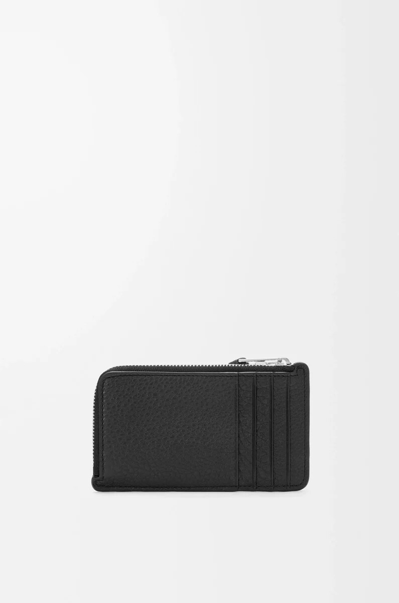 porte-cartes puzzle en cuir de veau souple grainé noir