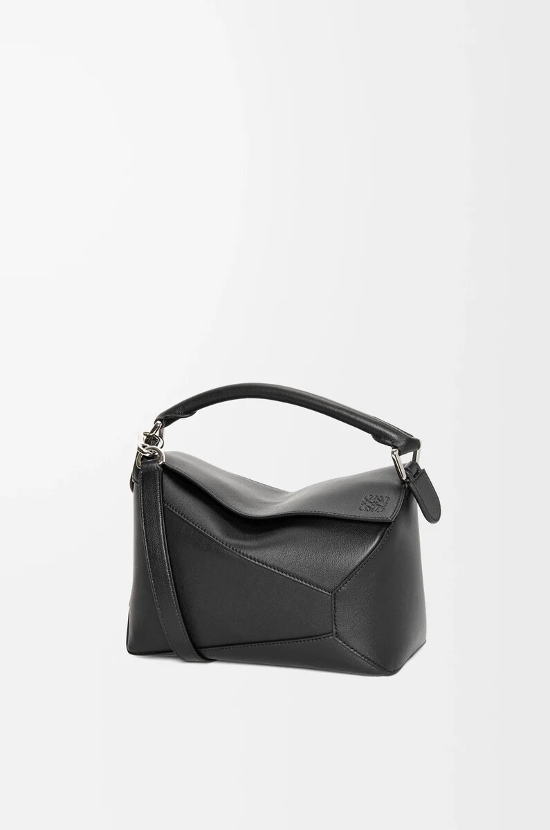 petit sac puzzle edge en cuir de veau noir classique