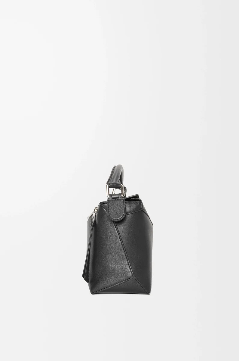 petit sac puzzle edge en cuir de veau noir classique