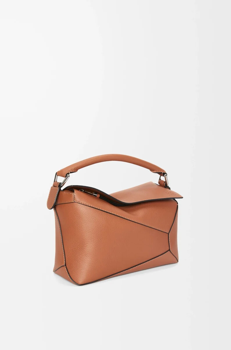 petit sac puzzle edge en cuir de veau classique couleur fauve