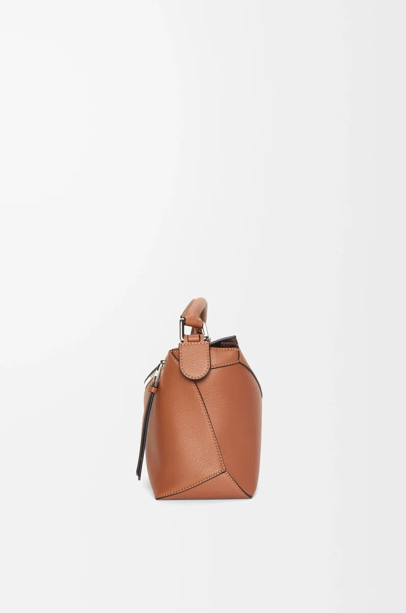 petit sac puzzle edge en cuir de veau classique couleur fauve