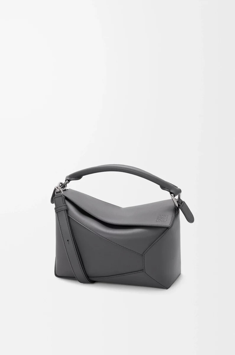 petit sac puzzle edge en cuir de veau classique couleur ardoise