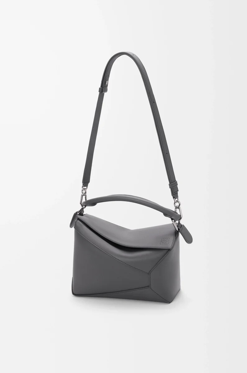 petit sac puzzle edge en cuir de veau classique couleur ardoise