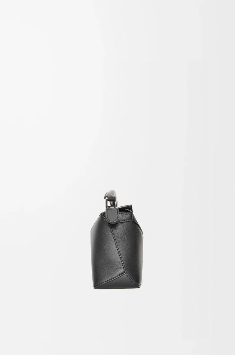 sac mini puzzle edge en cuir de veau noir classique