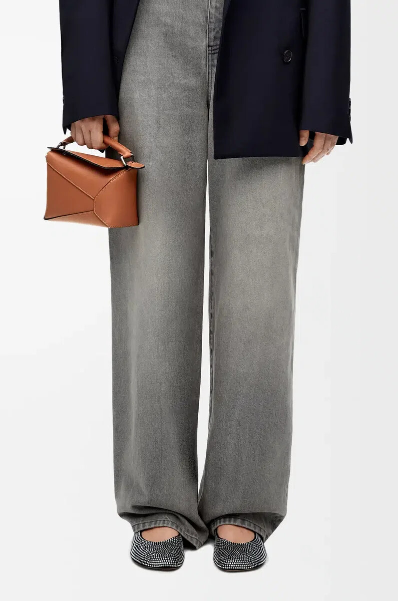 sac mini puzzle edge en cuir de veau classique couleur fauve