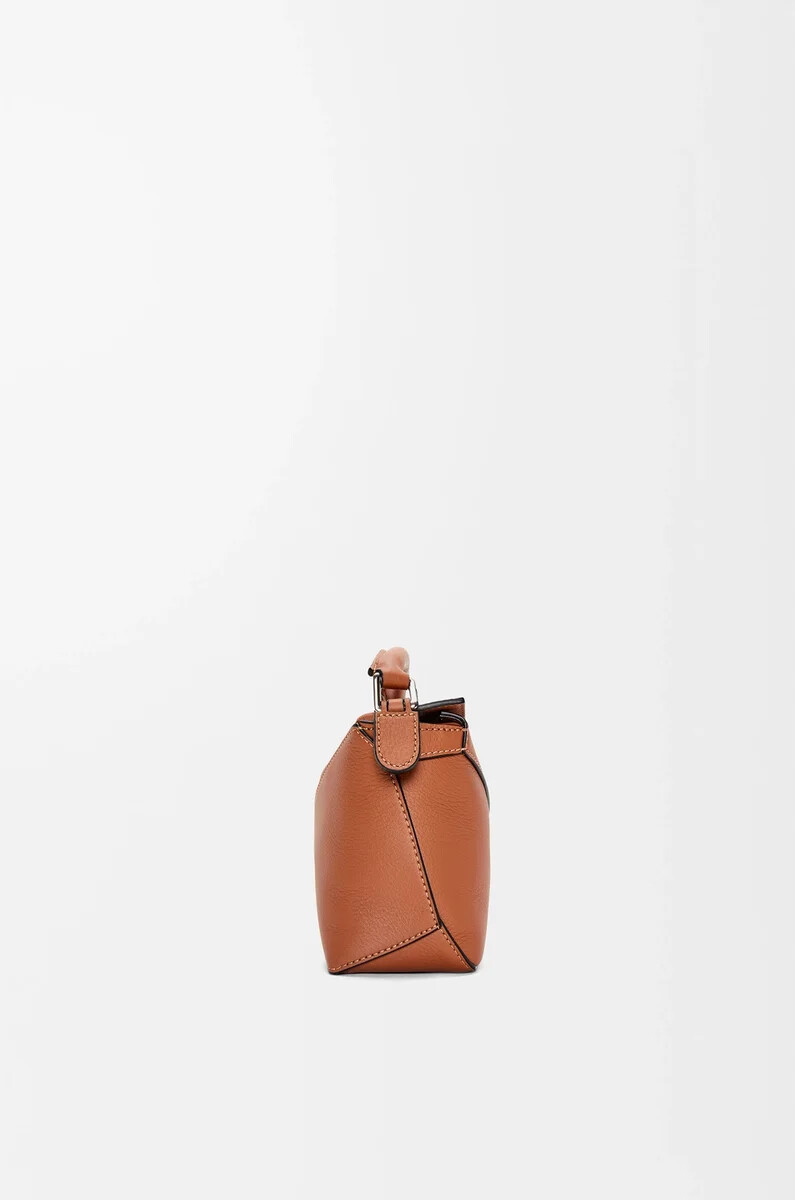 sac mini puzzle edge en cuir de veau classique couleur fauve