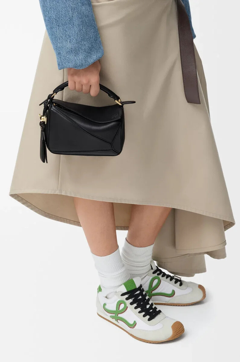 sac mini featherlight puzzle en cuir dagneau nappa noir