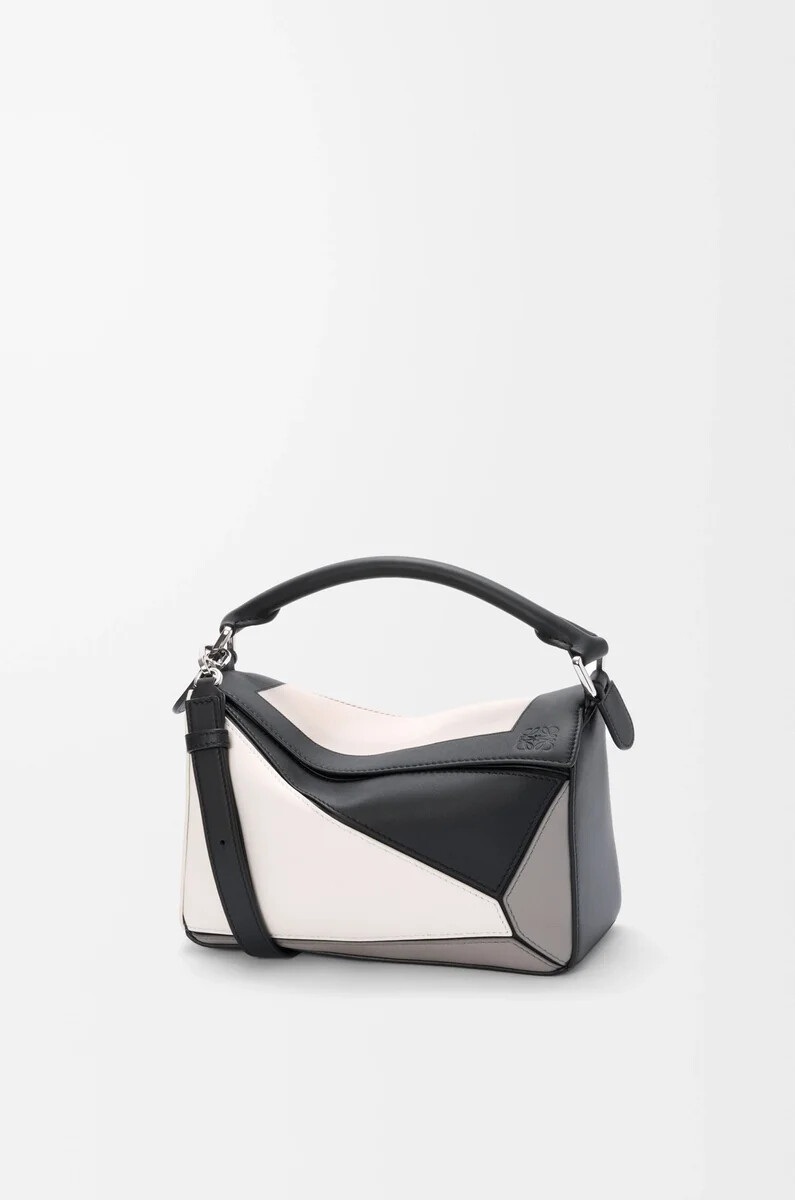 petit sac puzzle en cuir de veau nappa grisclair ghost
