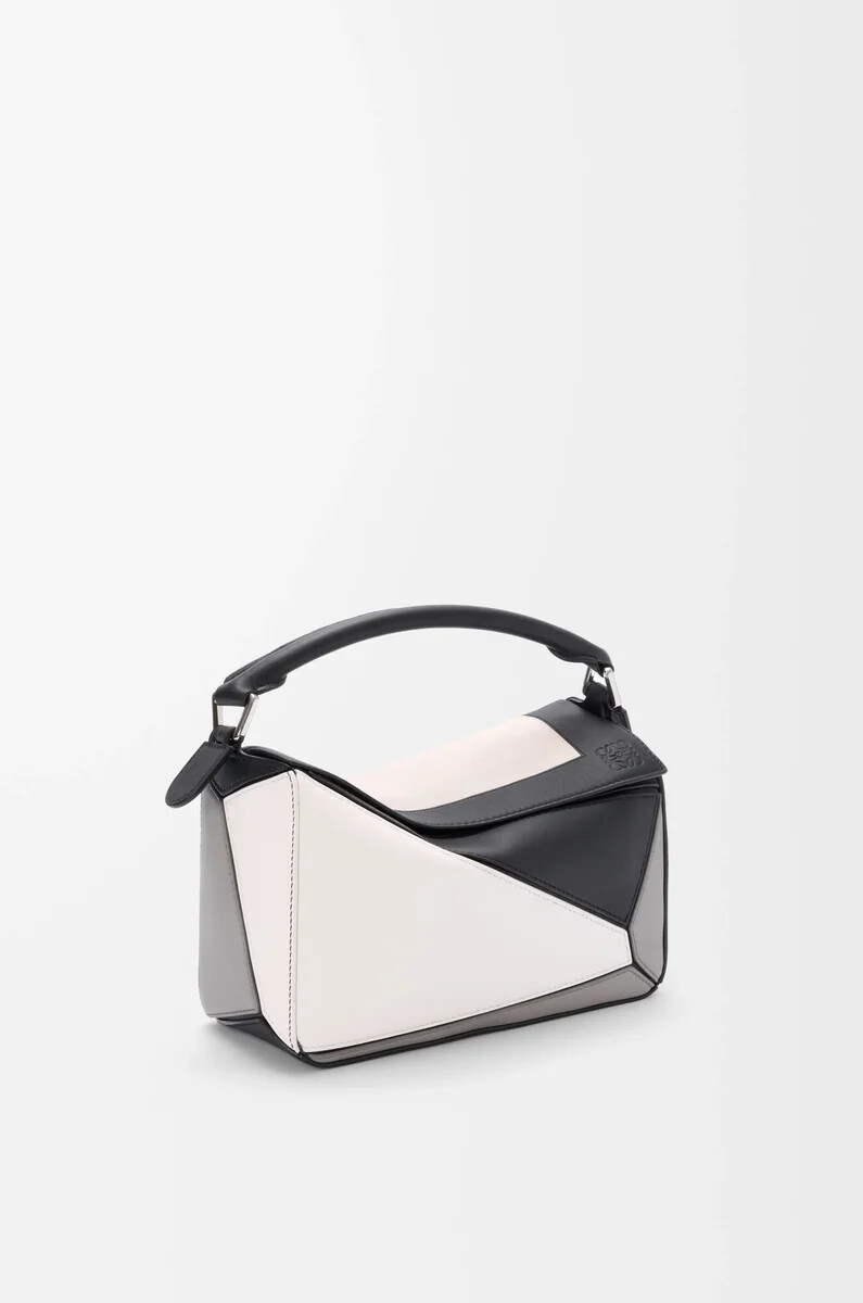 petit sac puzzle en cuir de veau nappa grisclair ghost