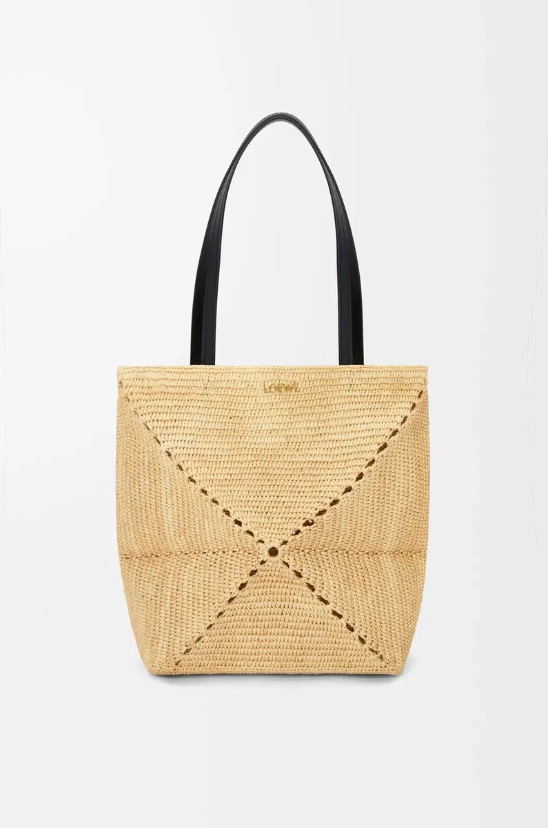 sac cabas pliable moyen en raphia naturel
