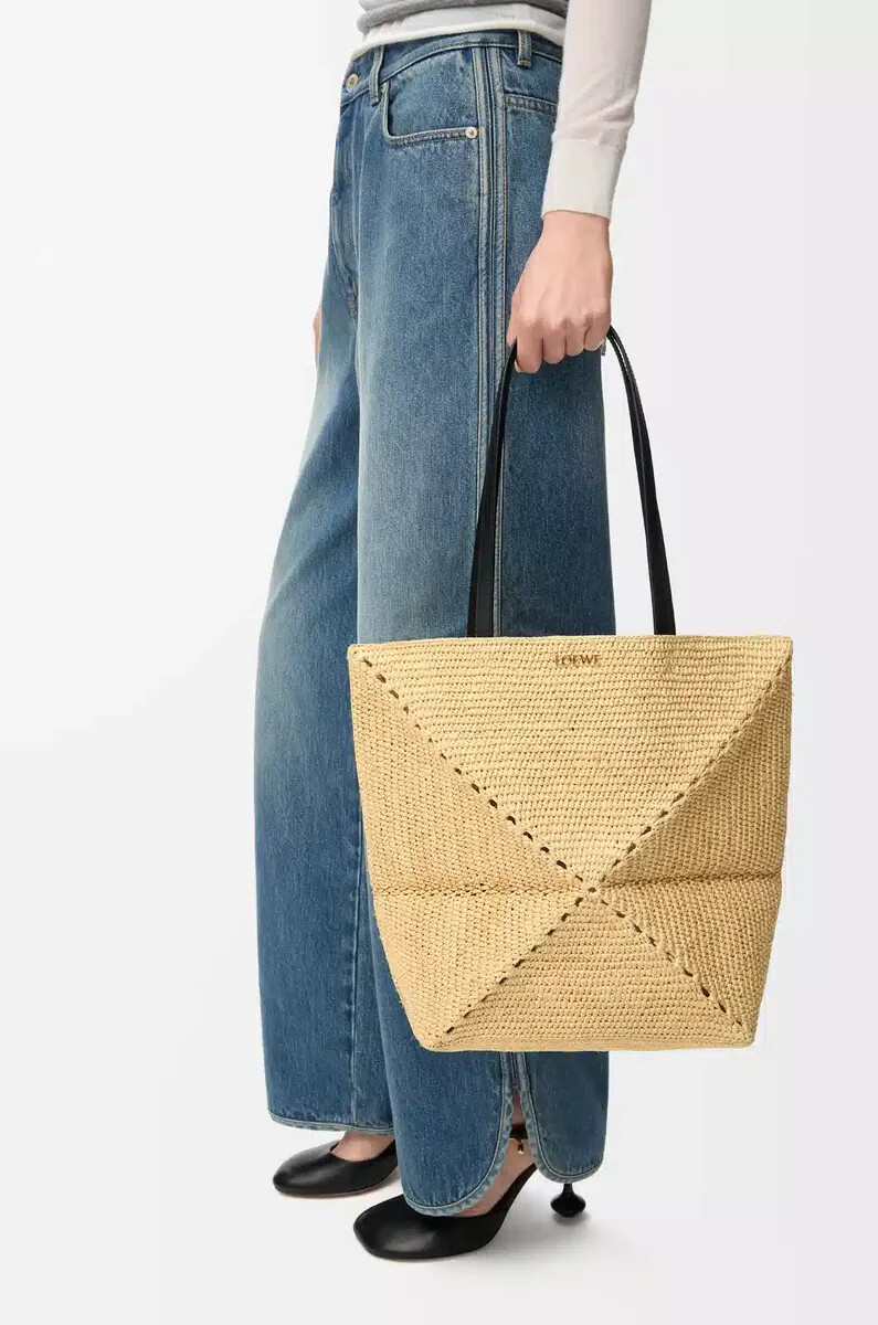 sac cabas pliable moyen en raphia naturel