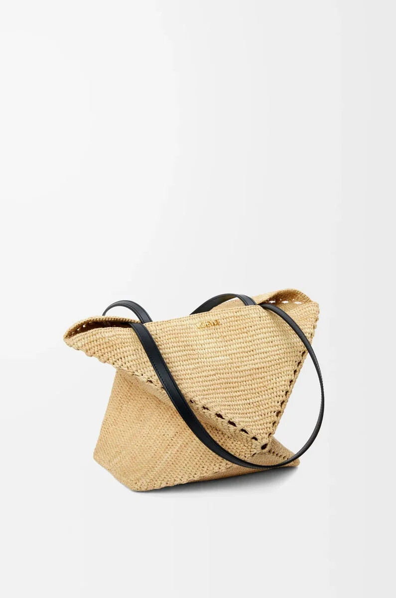 sac cabas pliable moyen en raphia naturel