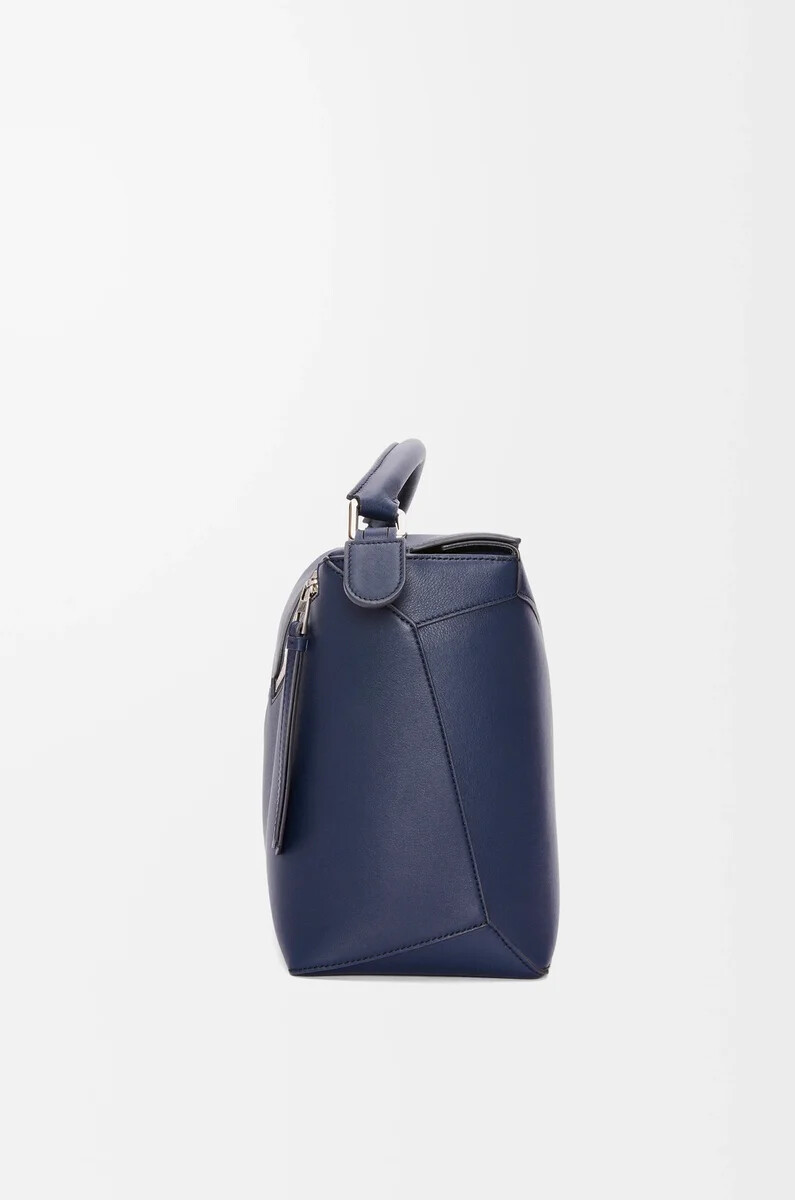 grand sac puzzle edge en cuir de veau bleu abysse classique