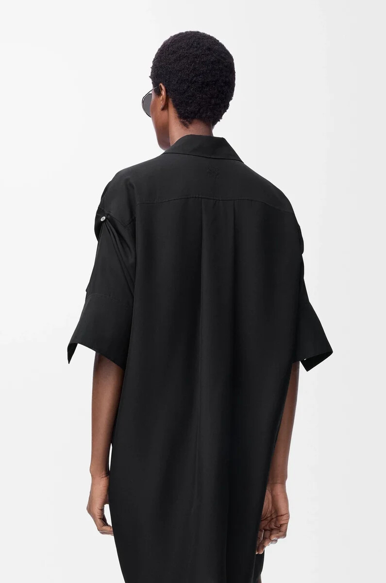 robe-chemise en soie noire