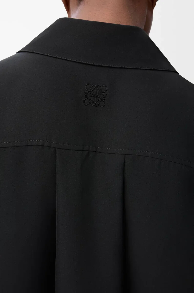 robe-chemise en soie noire