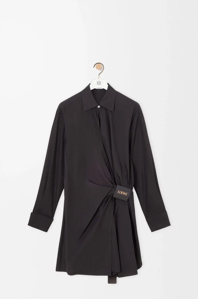 robe-chemise en coton noir