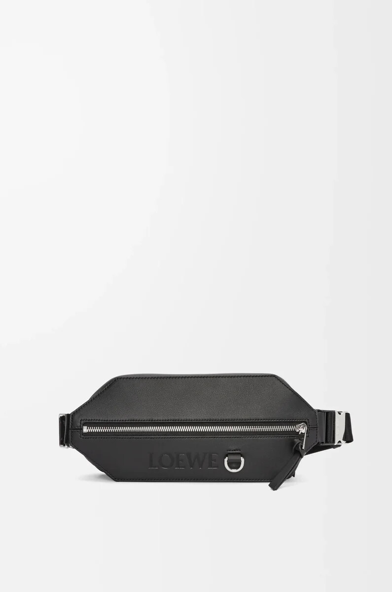 sac bandoulière convertible en cuir de veau noir classique