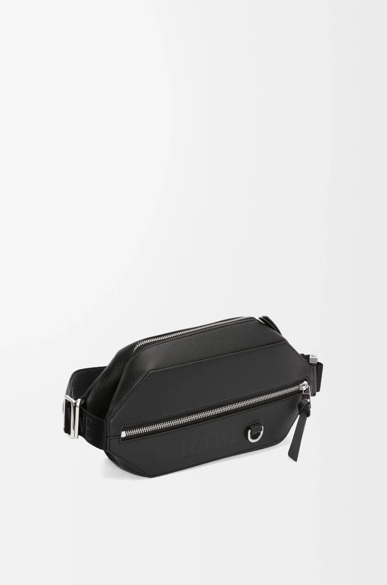 sac bandoulière convertible en cuir de veau noir classique